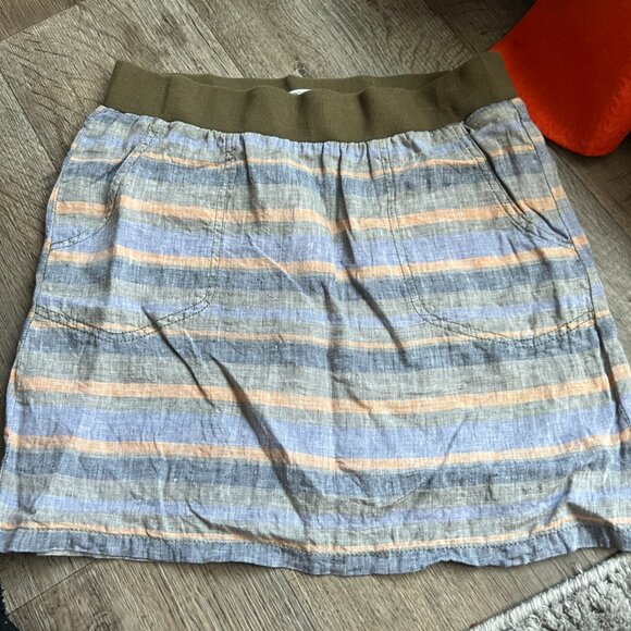 Toad & Co medium linen striped skirt - Picture 2 of 7
